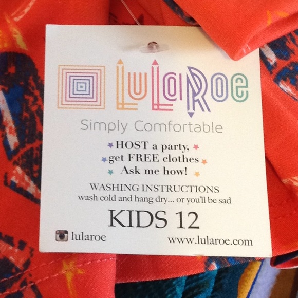 LULAROE, NWT Kids Skirt sz 12 ORANGE NWT - Picture 6 of 6
